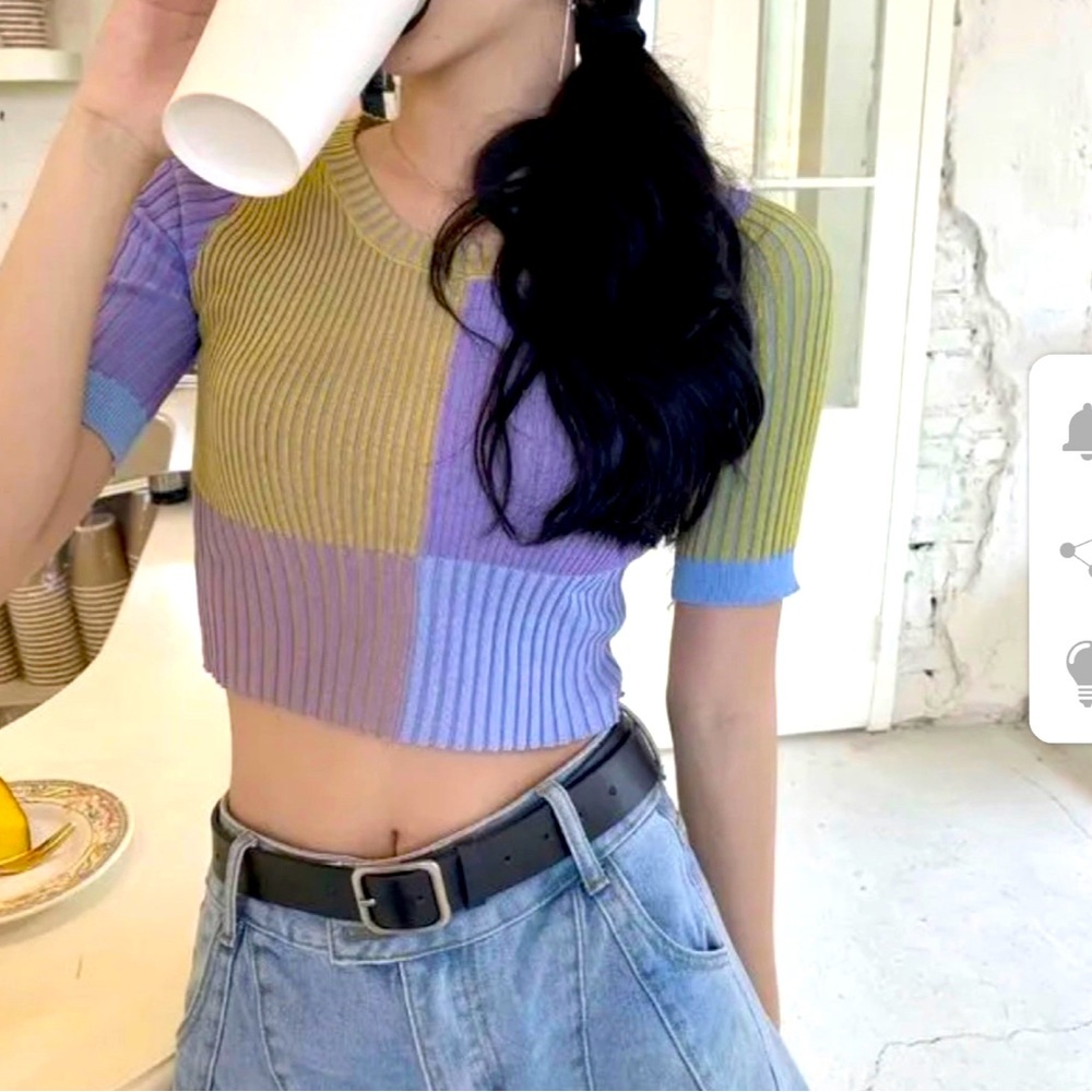 Colorful Knit Top Shirt (size xs or small)